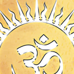Load image into Gallery viewer, Close-up detail of Shivaya Divine Spiral showing the rayed Om disc