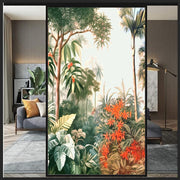 Tropical rainforest glass film on a living room glass panel ā Lolli & Omi