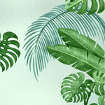 Load image into Gallery viewer, Close-up detail of Verdant Monstera Haven showing palm and banana leaf brushwork