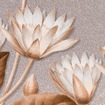 Load image into Gallery viewer, Close-up detail of Sepia Lotus Relief showing embossed lotus on sandy texture