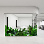 Load image into Gallery viewer, Lush Tropical Foliage glass film on a window — Lolli & Omi