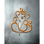 Load image into Gallery viewer, Ganpati Elegant Design glass film in copper and grey, full design view