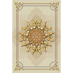 Load image into Gallery viewer, Golden Ornate Medallion glass film pattern in gold and orange, full design view