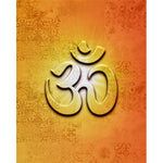 Load image into Gallery viewer, Golden Om Aura glass film pattern in gold, saffron and silver, full design view