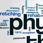 Load image into Gallery viewer, Close-up detail of Therapist Words Art showing physiotherapy and rehab wording