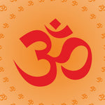 Load image into Gallery viewer, Close-up detail of Sacred Om Mandala showing om symbol motif on white texture