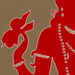 Load image into Gallery viewer, Close-up detail of Lotus Lakshmi Blessing showing the red silhouette and lotus