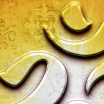 Load image into Gallery viewer, Close-up detail of Golden Om Aura showing the polished gold Om stroke