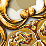 Load image into Gallery viewer, Close-up detail of Golden Ornate Medallion showing baroque scrollwork and metallic effects