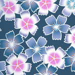 Load image into Gallery viewer, Close-up detail of Midnight Cherry Blossom showing outlined petals on deep teal