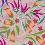 Load image into Gallery viewer, Close-up detail of wildflower blind showing bell blooms, amber trumpets and slender green leaves