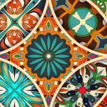 Load image into Gallery viewer, Close-up detail of Bohemian Tile Carousel showing interlocking medallion motifs
