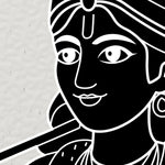 Load image into Gallery viewer, Close-up detail of Krishna Melody Grace showing the face and flute in white line