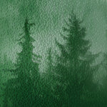 Load image into Gallery viewer, Close-up detail of Emerald Pine Hush showing pine silhouettes in cloud