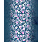 Load image into Gallery viewer, Midnight Cherry Blossom glass film pattern in blue, white and pink, full design view