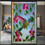 Load image into Gallery viewer, Stained glass hummingbird film on a window — Lolli &amp; Omi