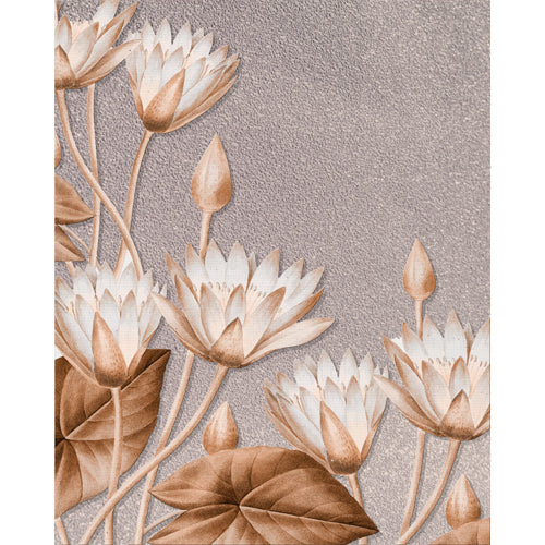 Sepia lotus relief glass film on a window — Lolli & Omi