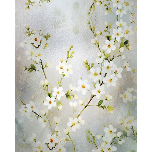 White blossom frosted glass film on a window — Lolli & Omi