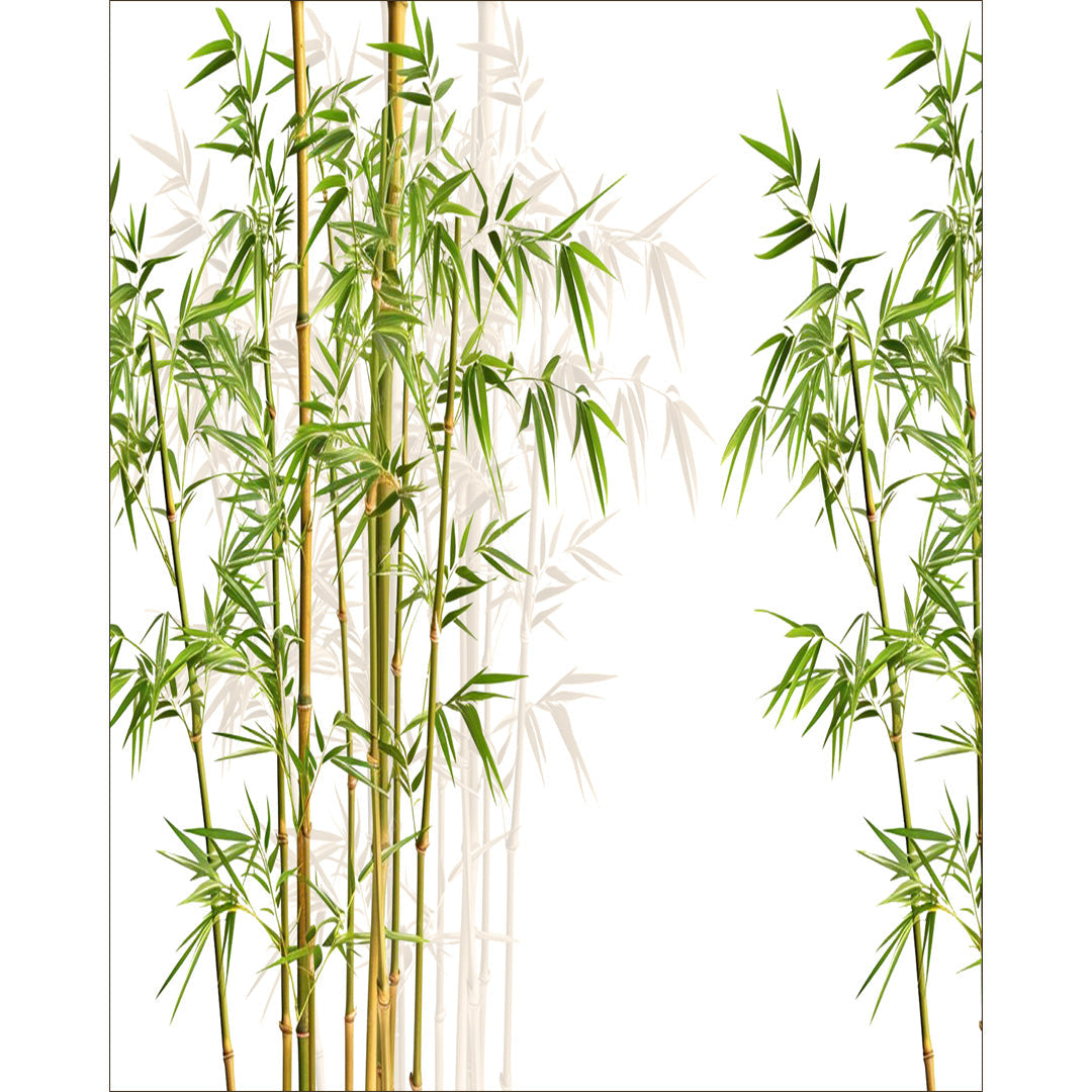 Golden Bamboo Grove glass film pattern in green and gold, full design view
