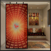 Shri Ram print glass film on a pooja room window — Lolli & Omi