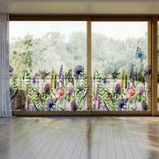 Watercolor Wildflower Meadow glass film on a window — Lolli & Omi