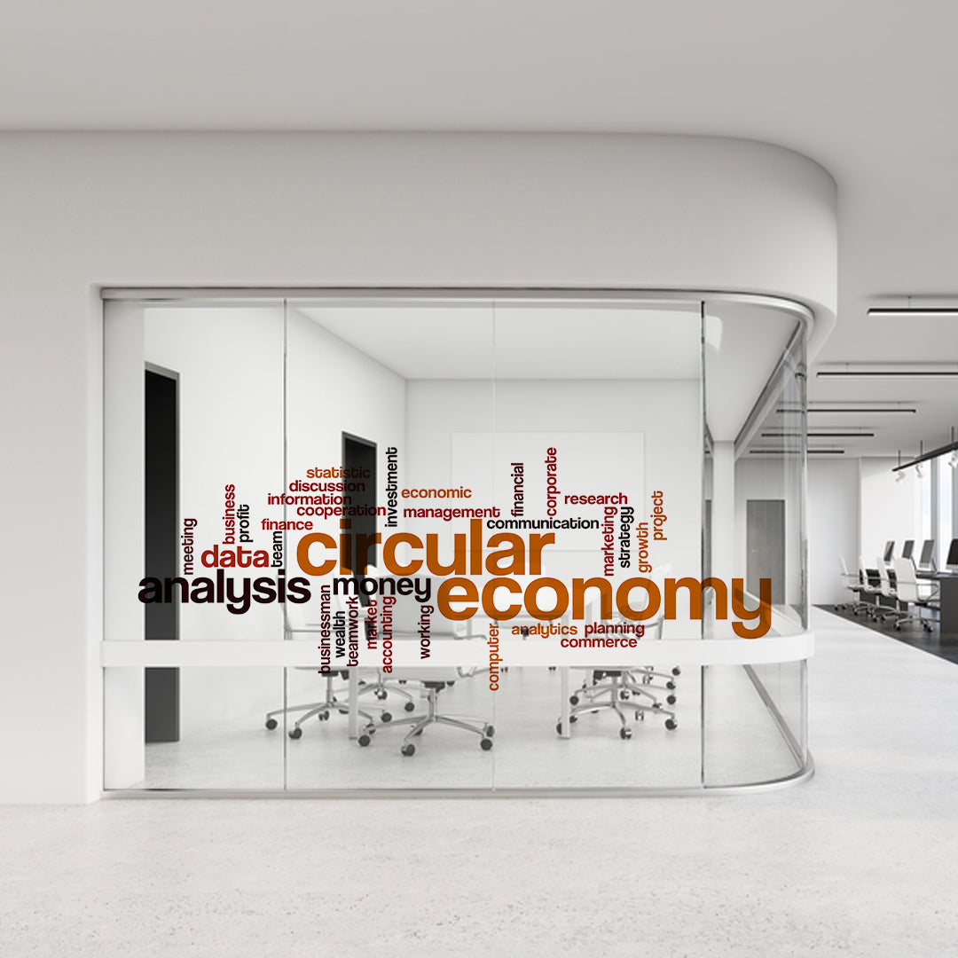 Office Word Cloud glass film on a window — Lolli & Omi