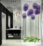 Load image into Gallery viewer, Purple Allium Garden glass film on a window — Lolli &amp; Omi
