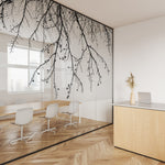 Load image into Gallery viewer, Black twig silhouette glass film on a window — Lolli &amp; Omi