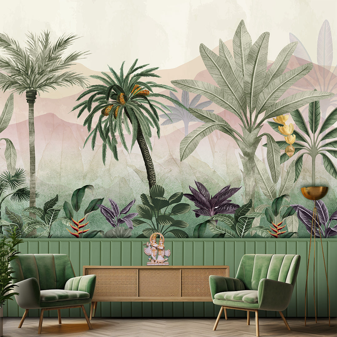 Muted Jungle Silhouettes