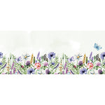 Load image into Gallery viewer, Watercolor Wildflower Meadow glass film pattern in purple, blue, pink and green, full design view