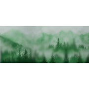 Emerald Pine Hush glass film pattern in layered greens, full design view