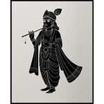 Load image into Gallery viewer, Krishna Melody Grace glass film pattern in black and pale grey, full design view