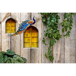 Load image into Gallery viewer, Royal Peacock Doorway blind pattern in brown, green and yellow, full design view
