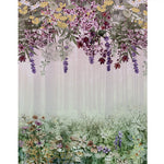 Load image into Gallery viewer, Enchanted woodland mist blind design in pink, purple, green and grey, full view