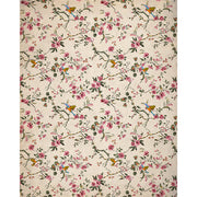 Ivory macaw blossom blind pattern in white, pink, green, blue and orange, full design view