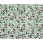 Load image into Gallery viewer, Sage rose vine blind pattern in green, pink and brown, full design view