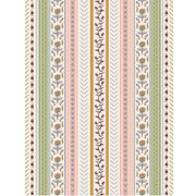 Folk Stripes in Bloom blind pattern in white, yellow, blue, orange and green, full design view