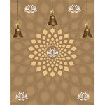 Load image into Gallery viewer, Sacred Lotus Harmony glass film pattern in sand, gold and white, full design view