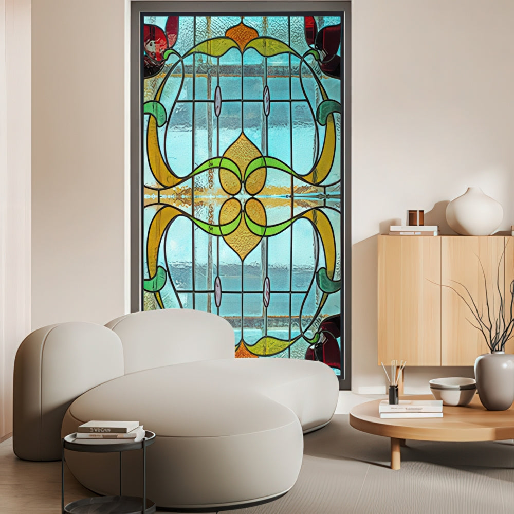 Victorian stained glass film on a window — Lolli & Omi