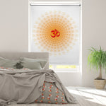 Load image into Gallery viewer, Sacred Om Mandala blind with radiating om symbols on white — Lolli &amp; Omi